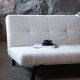 VENTURE DESIGN Bodil sovesofa - hvit teddystoff og sort stl (180x106)