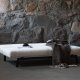 VENTURE DESIGN Bodil sovesofa - hvit teddystoff og sort stl (180x106)