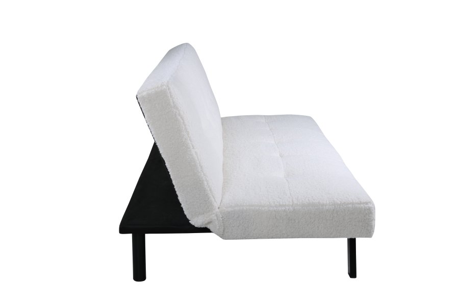 VENTURE DESIGN Bodil sovesofa - hvit teddystoff og sort stl (180x106)
