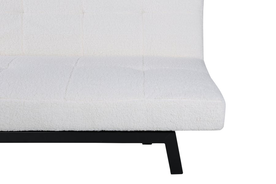 VENTURE DESIGN Bodil sovesofa - hvit teddystoff og sort stl (180x106)