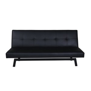 VENTURE DESIGN Bodil sovesofa - sort PU og sort stl (180x60)