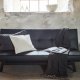 VENTURE DESIGN Bodil sovesofa - svart PU og sort stl (180x60)