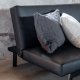 VENTURE DESIGN Bodil sovesofa - svart PU og sort stl (180x60)