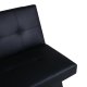 VENTURE DESIGN Bodil sovesofa - svart PU og sort stl (180x60)