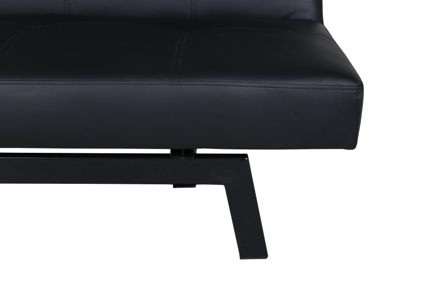 VENTURE DESIGN Bodil sovesofa - svart PU og sort stl (180x60)