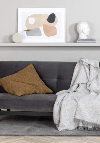 VENTURE DESIGN Bodil sovesofa - mrkegr flyel og sort stl (180x91,50)