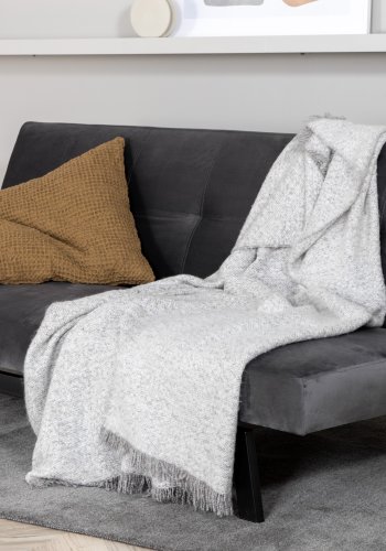 VENTURE DESIGN Bodil sovesofa - mrkegr flyel og sort stl (180x91,50)