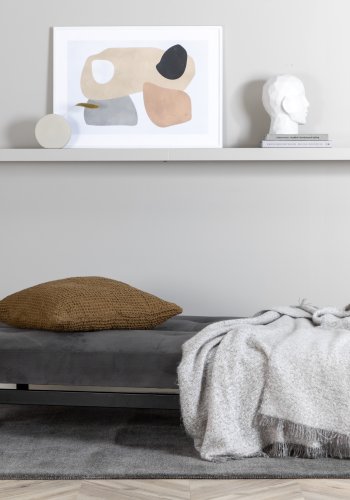 VENTURE DESIGN Bodil sovesofa - mrkegr flyel og sort stl (180x91,50)