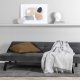 VENTURE DESIGN Bodil sovesofa - mrkegr flyel og sort stl (180x91,50)