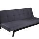 VENTURE DESIGN Bodil sovesofa - mrkegr flyel og sort stl (180x91,50)