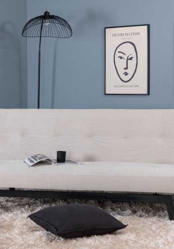 VENTURE DESIGN Bodil sovesofa - beige flyel og svart stl (180x60)