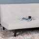 VENTURE DESIGN Bodil sovesofa - beige flyel og svart stl (180x60)