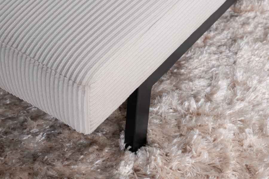 VENTURE DESIGN Bodil sovesofa - beige flyel og svart stl (180x60)