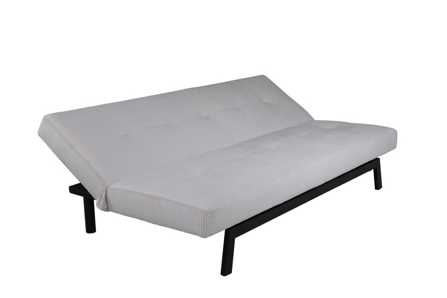 VENTURE DESIGN Bodil sovesofa - beige flyel og svart stl (180x60)