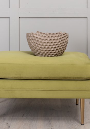 VENTURE DESIGN Bompuff, rektangulr - grnn flyel og messingstl (90x70)