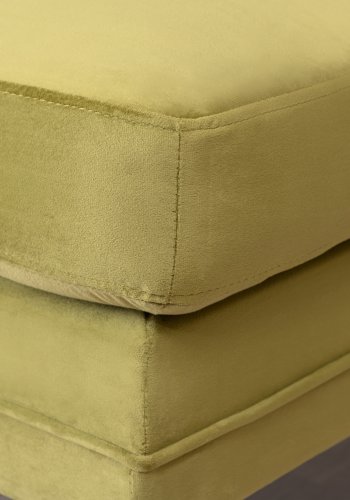 VENTURE DESIGN Bompuff, rektangulr - grnn flyel og messingstl (90x70)