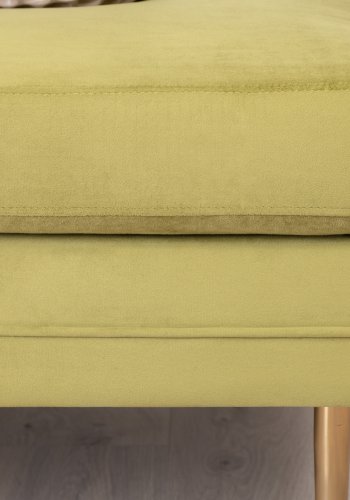 VENTURE DESIGN Bompuff, rektangulr - grnn flyel og messingstl (90x70)