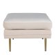 VENTURE DESIGN Bompuff, rektangulr - lys beige flyel og messingstl (90x70)