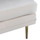 VENTURE DESIGN Bompuff, rektangulr - lys beige flyel og messingstl (90x70)