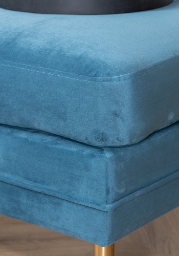 VENTURE DESIGN Bompuff, rektangulr - bl flyel og messingstl (90x70)