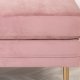 VENTURE DESIGN Boom Pouf, rechteckig – rosa Samt und Messingstahl (90x70)