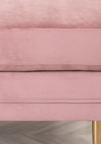 VENTURE DESIGN Boom Pouf, rechteckig – rosa Samt und Messingstahl (90x70)