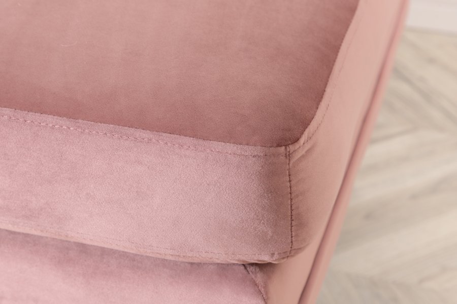 VENTURE DESIGN Boom Pouf, rechteckig – rosa Samt und Messingstahl (90x70)