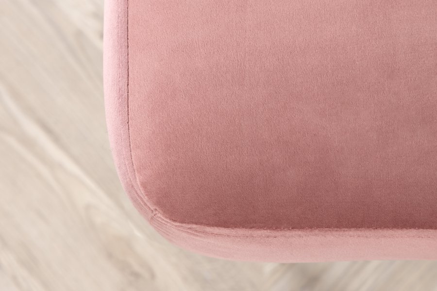 VENTURE DESIGN Boom Pouf, rechteckig – rosa Samt und Messingstahl (90x70)