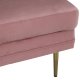 VENTURE DESIGN Boom Pouf, rechteckig – rosa Samt und Messingstahl (90x70)