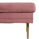 VENTURE DESIGN Boom Pouf, rechteckig – rosa Samt und Messingstahl (90x70)