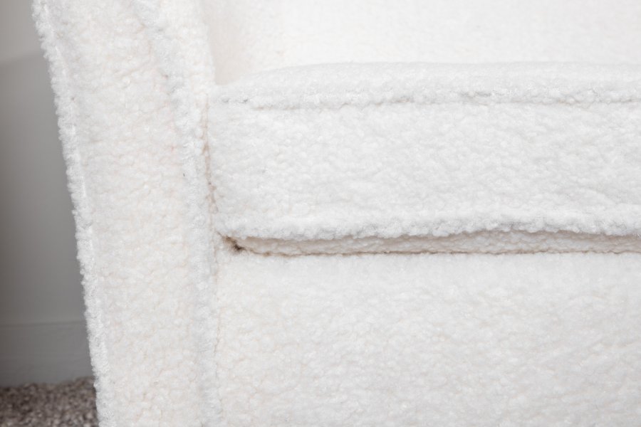 VENTURE DESIGN Mna barnesofa - hvit teddystoff polyester og sort plast