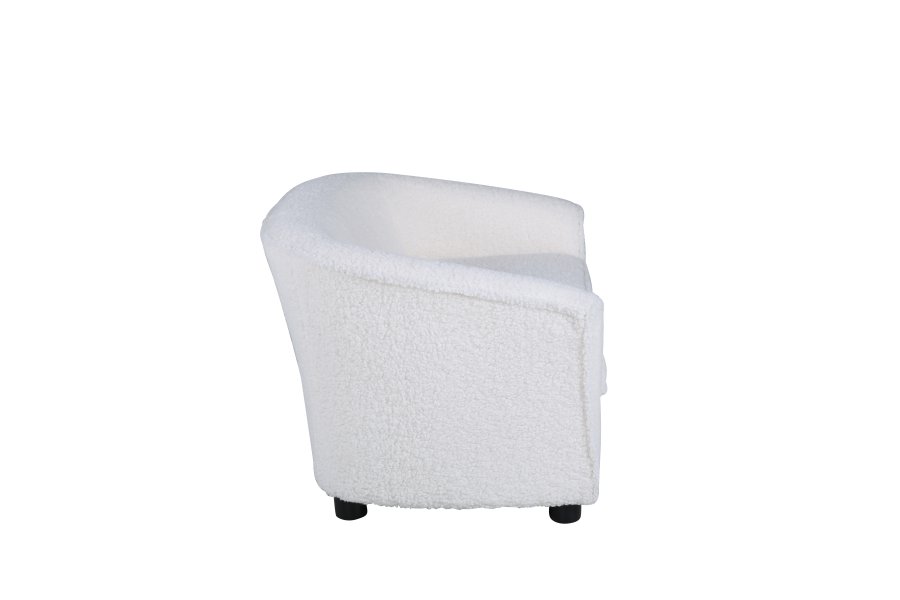 VENTURE DESIGN Mna barnesofa - hvit teddystoff polyester og sort plast