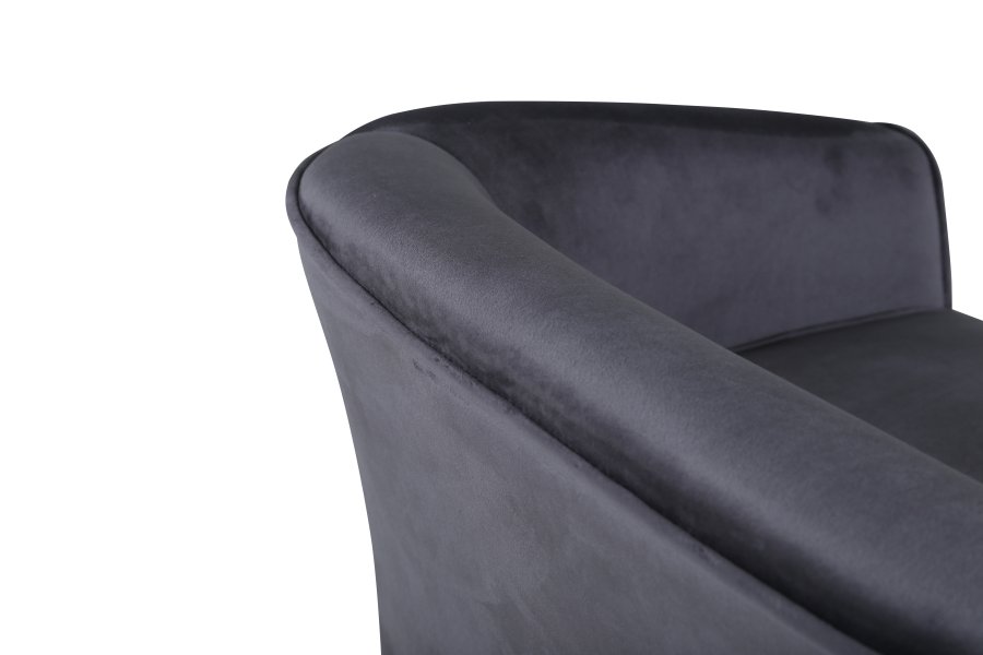 VENTURE DESIGN Mna barnesofa - mrkegr flyel og sort plast