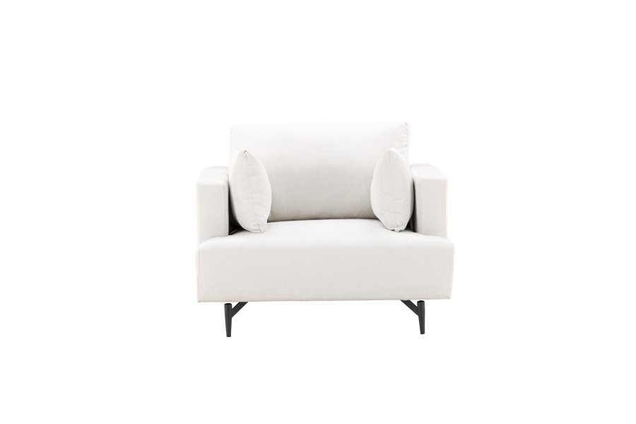 VENTURE DESIGN Sofia lenestol, m. armlener - beige polyester og sort stl