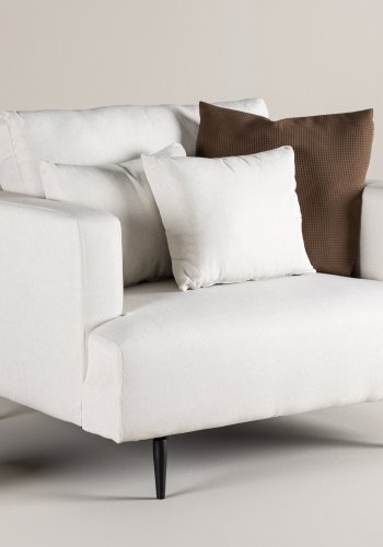 VENTURE DESIGN Sofia lenestol, m. armlener - beige polyester og sort stl