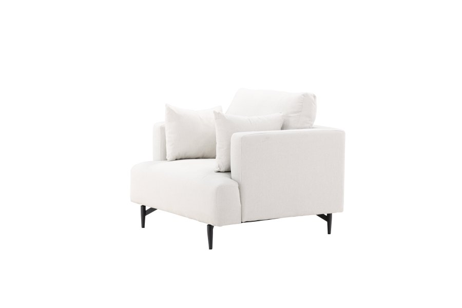 VENTURE DESIGN Sofia lenestol, m. armlener - beige polyester og sort stl