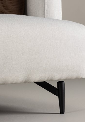 VENTURE DESIGN Sofia lenestol, m. armlener - beige polyester og sort stl