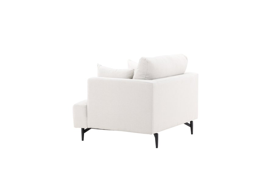 VENTURE DESIGN Sofia lenestol, m. armlener - beige polyester og sort stl