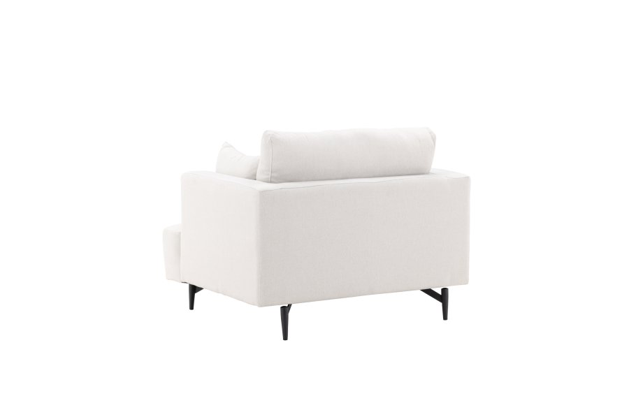 VENTURE DESIGN Sofia lenestol, m. armlener - beige polyester og sort stl