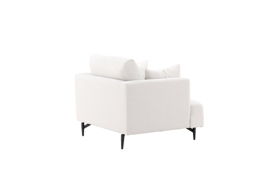 VENTURE DESIGN Sofia lenestol, m. armlener - beige polyester og sort stl