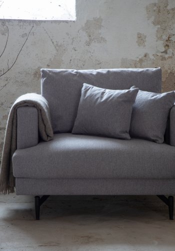 VENTURE DESIGN Sofia lenestol - gr polyester og sort stl