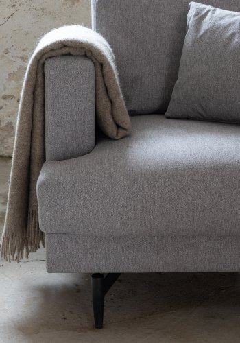 VENTURE DESIGN Sofia lenestol - gr polyester og sort stl