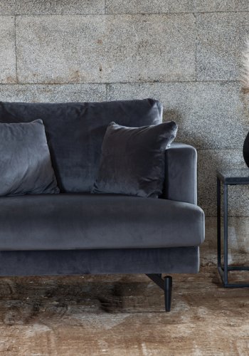 VENTURE DESIGN Sofia lenestol - mrkegr flyel og sort stl