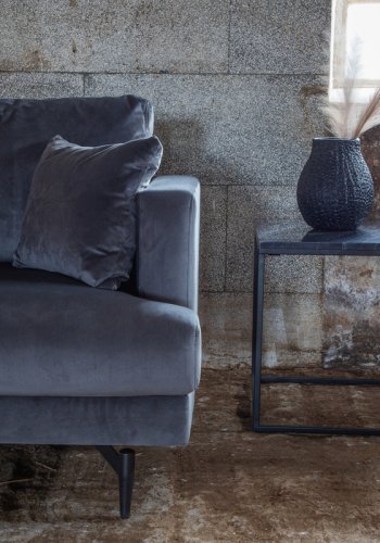 VENTURE DESIGN Sofia lenestol - mrkegr flyel og sort stl