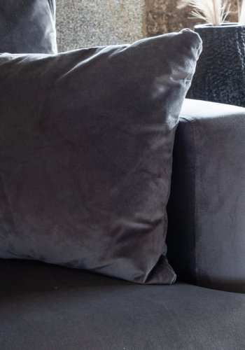 VENTURE DESIGN Sofia lenestol - mrkegr flyel og sort stl