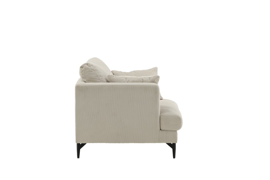 VENTURE DESIGN Sofia lenestol - beige flyel og sort stl