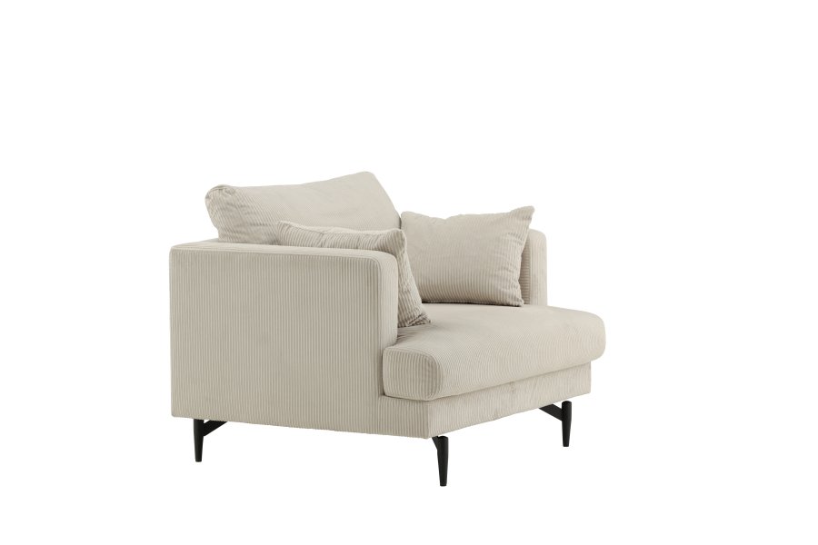 VENTURE DESIGN Sofia lenestol - beige flyel og sort stl