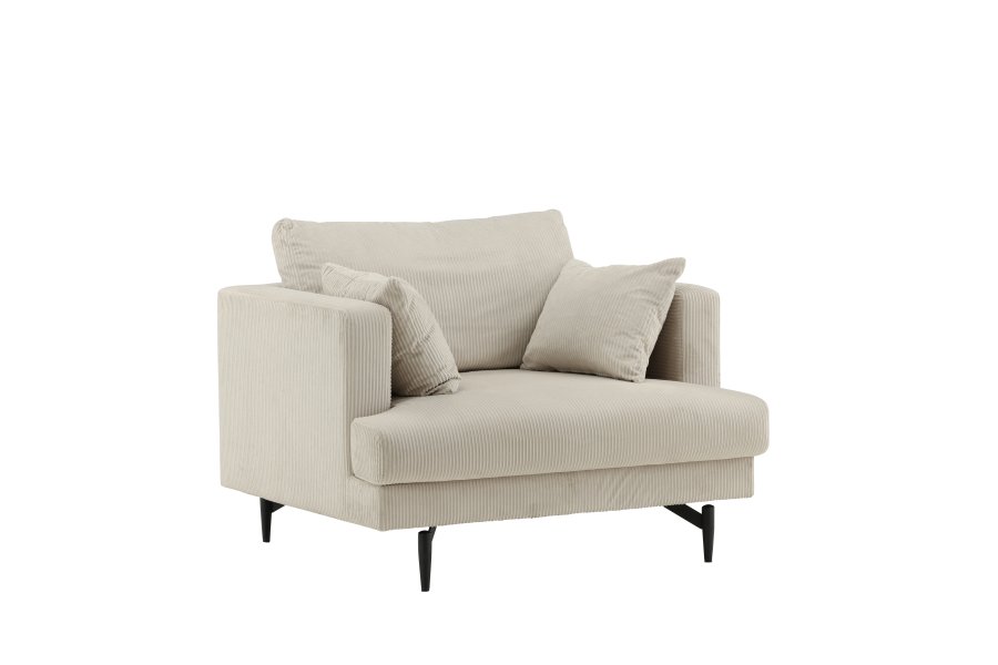 VENTURE DESIGN Sofia lenestol - beige flyel og sort stl