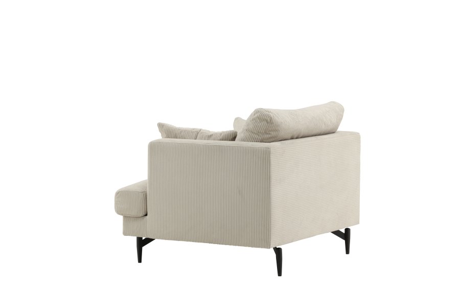 VENTURE DESIGN Sofia lenestol - beige flyel og sort stl