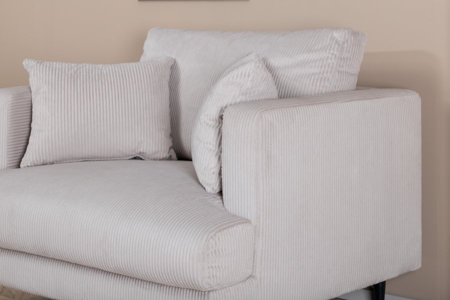 VENTURE DESIGN Sofia lenestol - beige flyel og sort stl